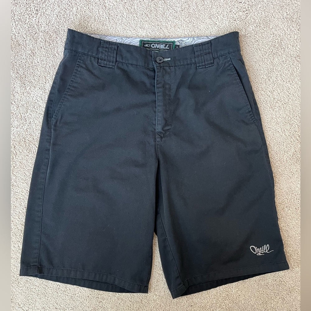 O’Neill Men’s Black Flat Front Loaded Hybrid Shorts Size 32